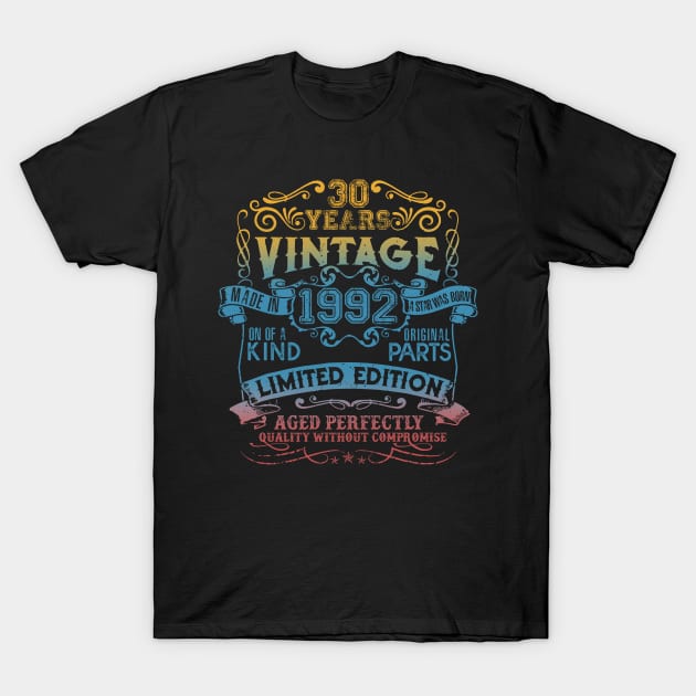 30 Years old Vintage 1992 Limited Edition 30th Birthday T-Shirt by thangrong743